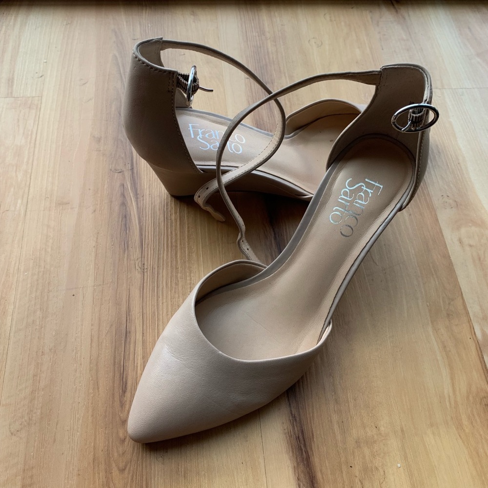 Franco Sarto Nude Wedge Pumps